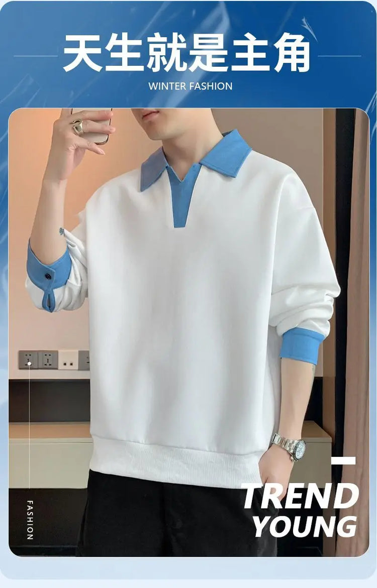 Men's Lapel Sweatshirt Top