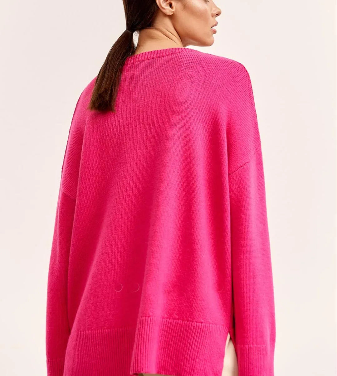 Oversized Crewneck Knit Sweater