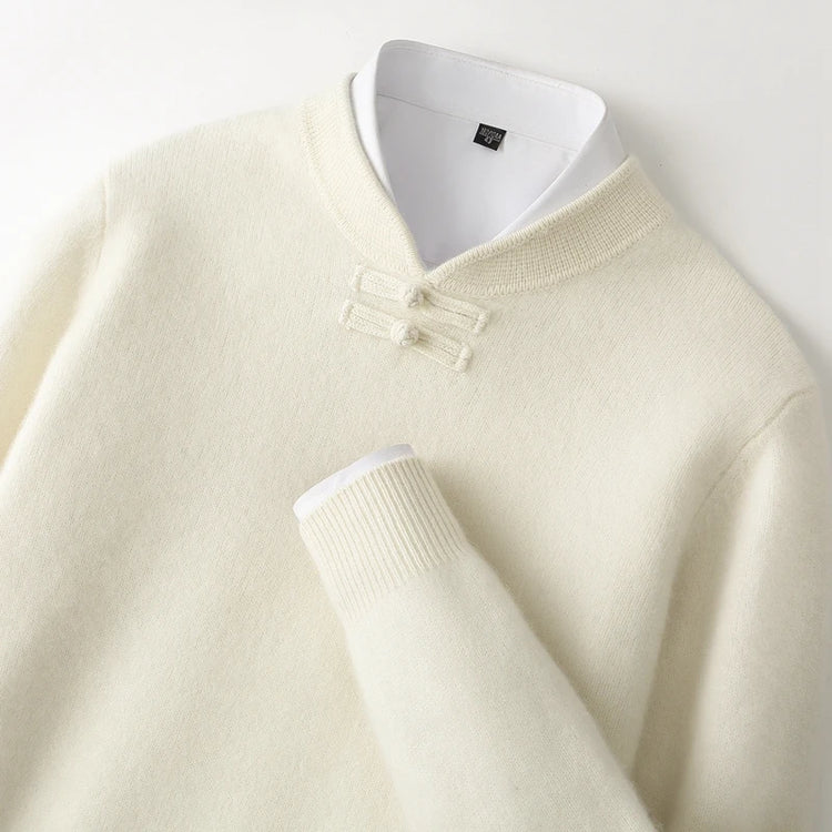 Men's Stand-Collar Button Sweater