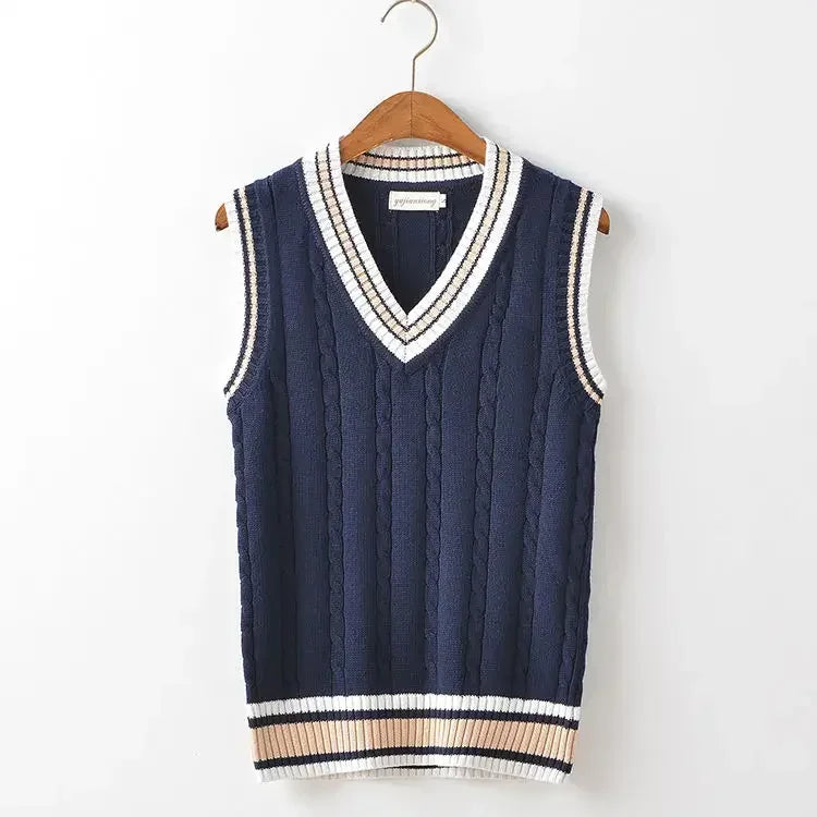 Men's Striped Knit Sweater Vest