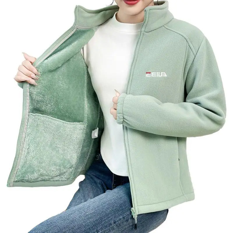 Stand-Collar Fleece Jacket