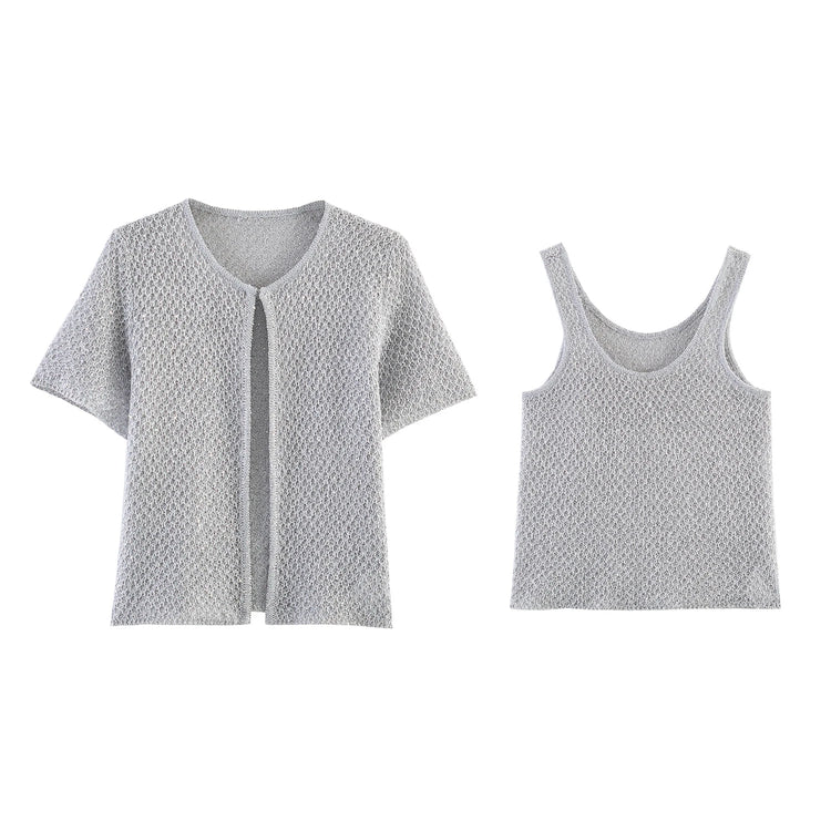 Pearl-Trim Knit Sweater Vest