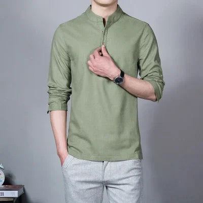 Men's Slim Stand-Collar Shirt