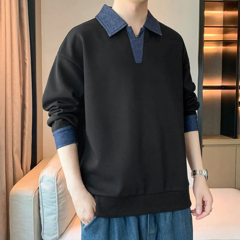 Men's Lapel Sweatshirt Top
