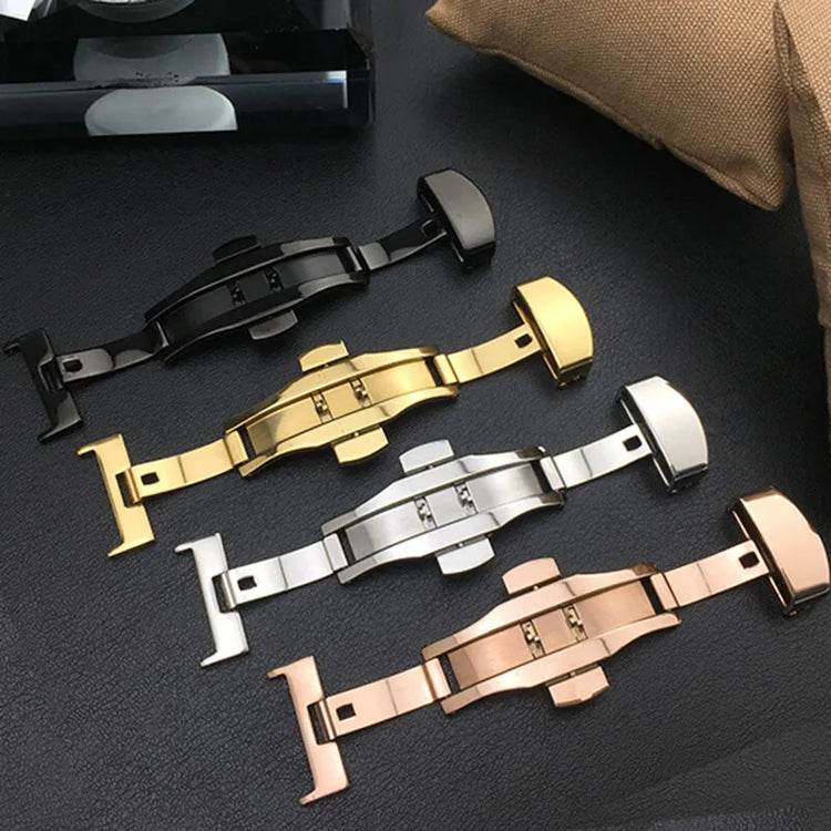 Watch Band Buckles 10mm 12mm 14mm16mm 20mm 22mm 24mm Stainless Steel Butterfly Buckle Polished Button Watchbands Clasp
