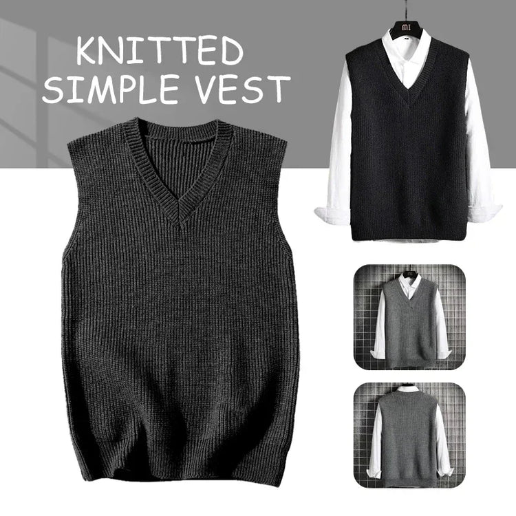 Men's V-Neck Knit Sweater Vest