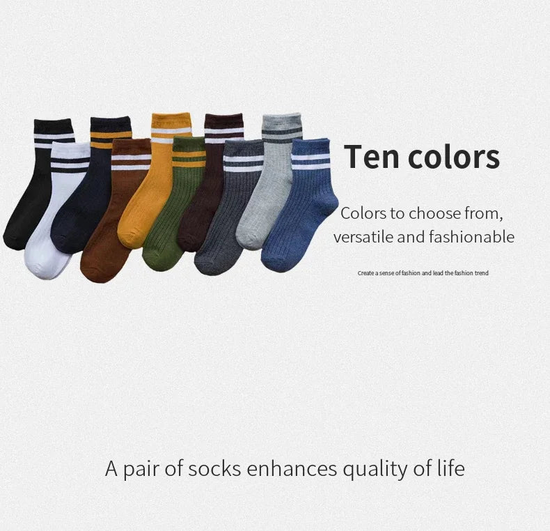 Men's Vintage Athletic Socks, 5 Pairs