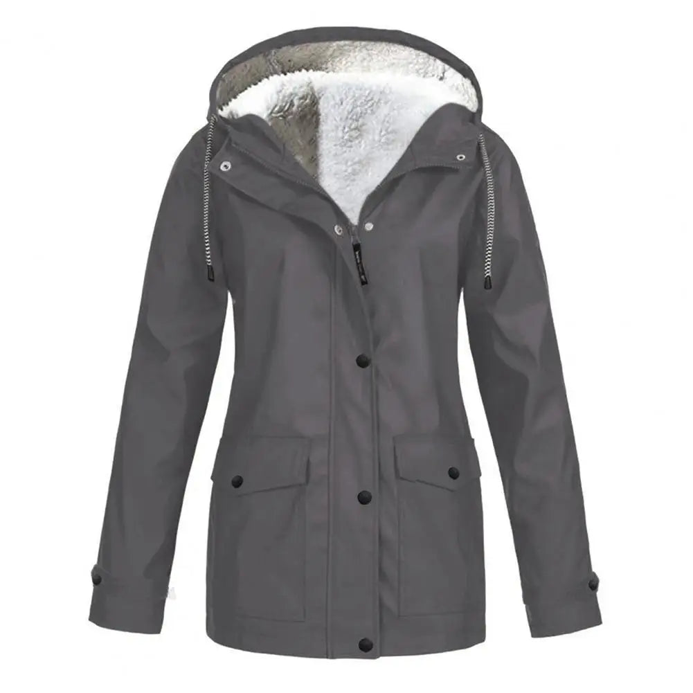 Fleece-Lined Hooded Parka Coat