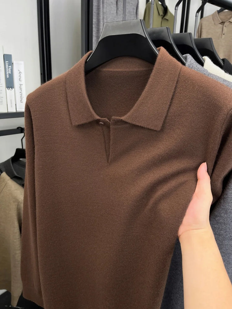 Men's Knit Polo Sweater