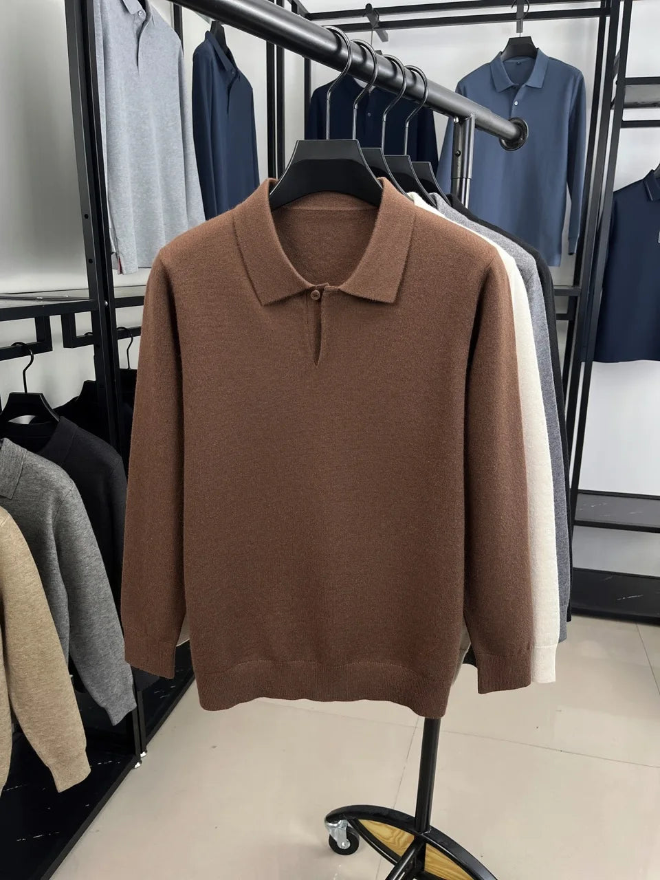 Men's Knit Polo Sweater