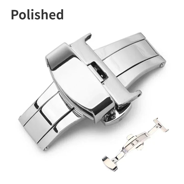 Watch Band Buckles 10mm 12mm 14mm16mm 20mm 22mm 24mm Stainless Steel Butterfly Buckle Polished Button Watchbands Clasp
