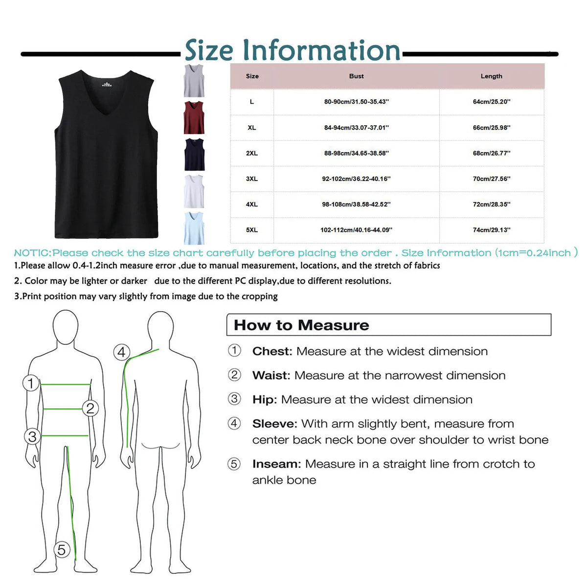 Men's V-Neck Sleeveless Top