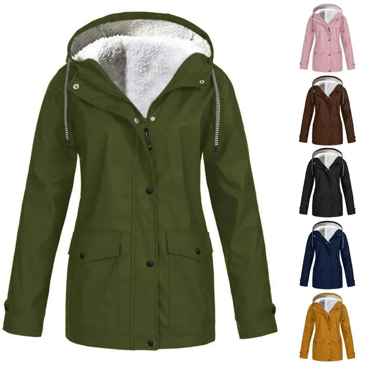 Fleece-Lined Hooded Parka Coat