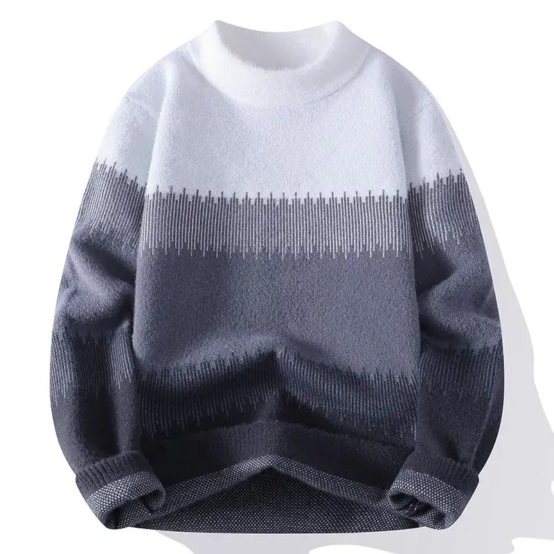 Men's Fuzzy Pattern Knit Sweater