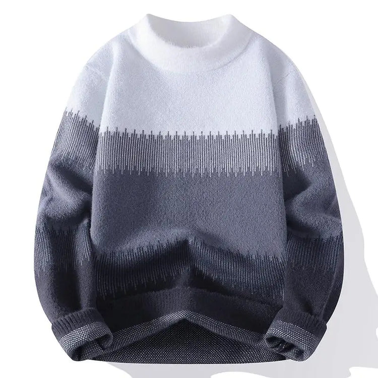 Men's Fuzzy Pattern Knit Sweater