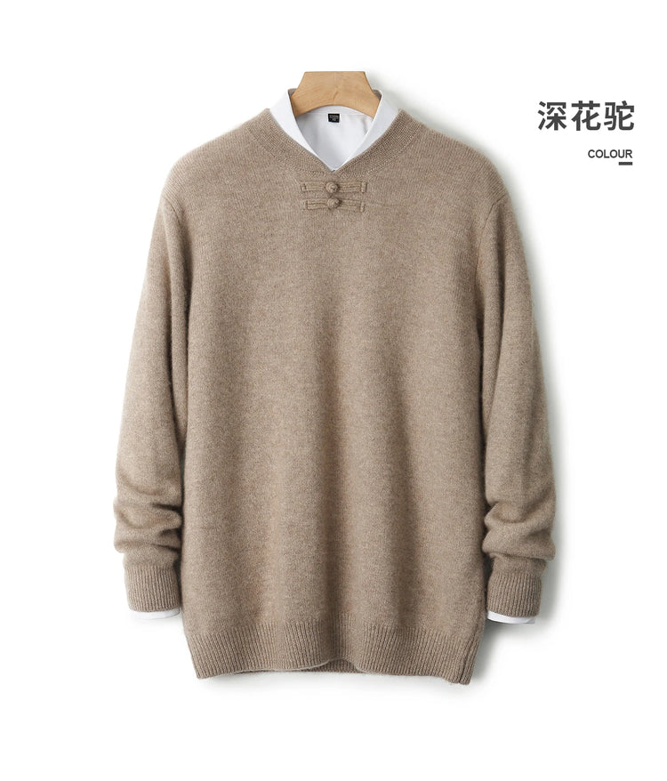 Men's Stand-Collar Button Sweater
