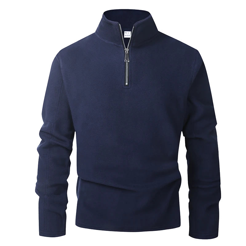 Men's Zip-Neck Fleece Hoodie Sweatshirt