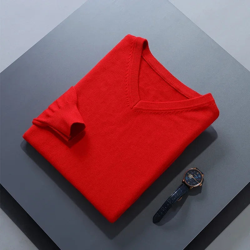 Men's V-Neck Knit Sweater