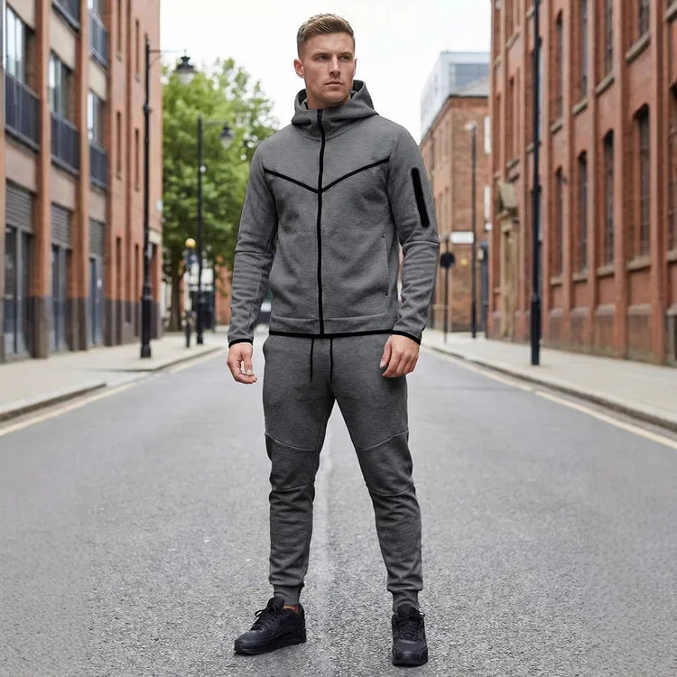 Men's Fleece-Lined Hoodie & Pants Set