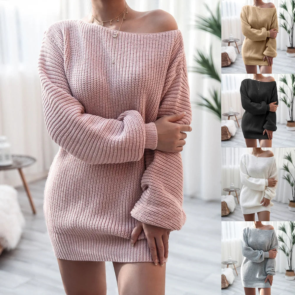 Loose Knit Sweater Mini Dress