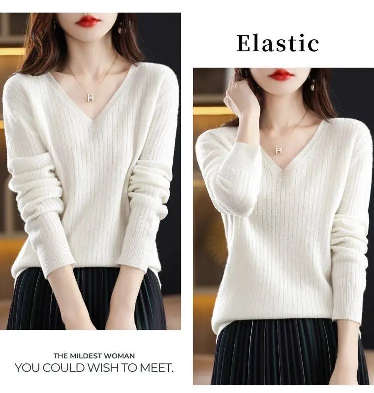 Classic V-Neck Knit Sweater