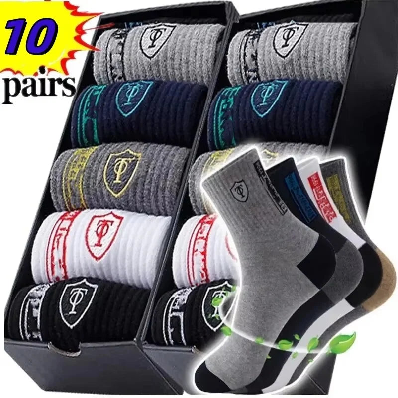 Men's Mid-Calf Sports Socks, 5 Pairs