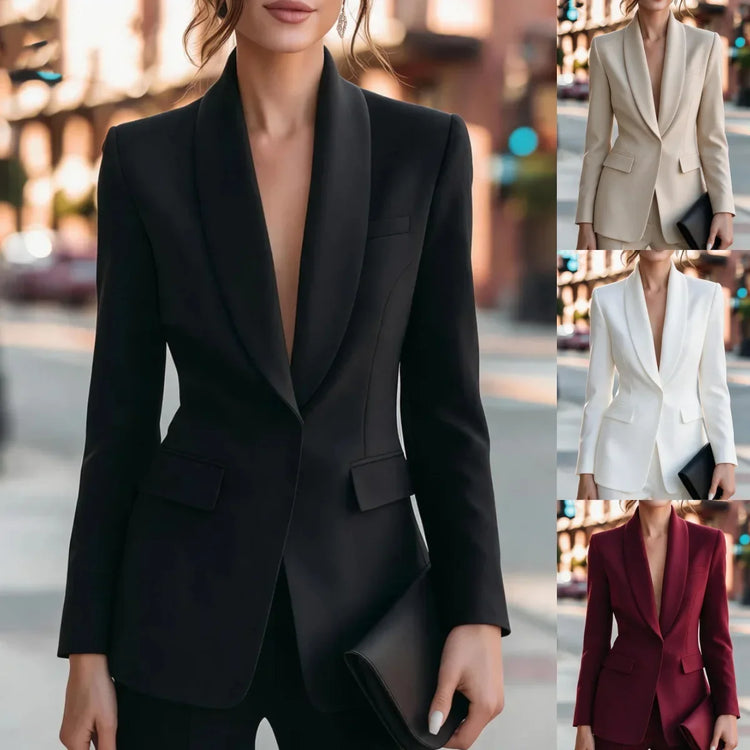 Shawl-Lapel Blazer Jacket