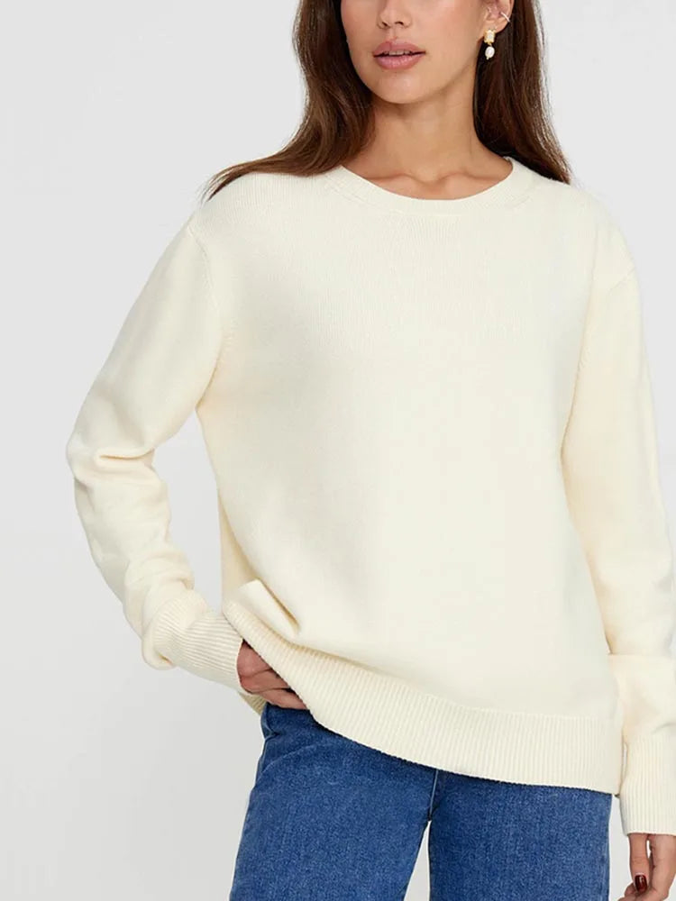 Oversized Crewneck Knit Sweater
