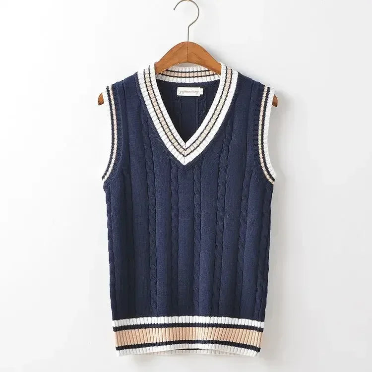 Men's Striped Knit Sweater Vest