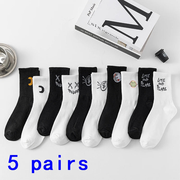 Men's Vintage Athletic Socks, 5 Pairs