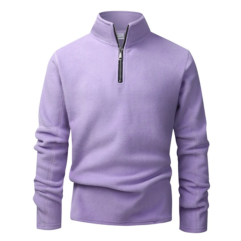 Men's Zip-Neck Fleece Hoodie Sweatshirt