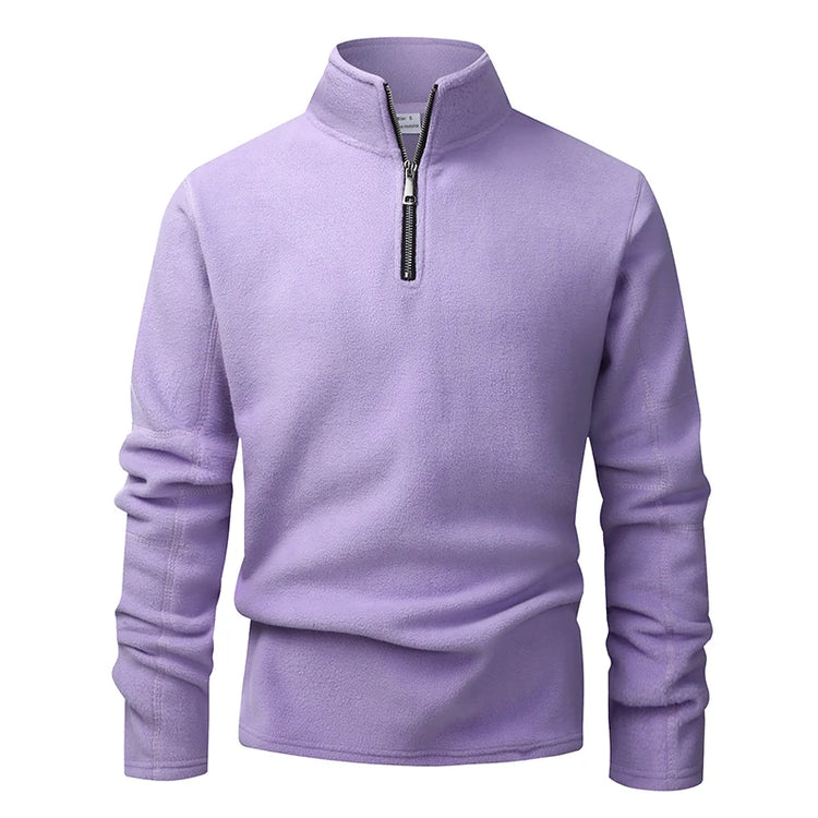 Men's Zip-Neck Fleece Hoodie Sweatshirt