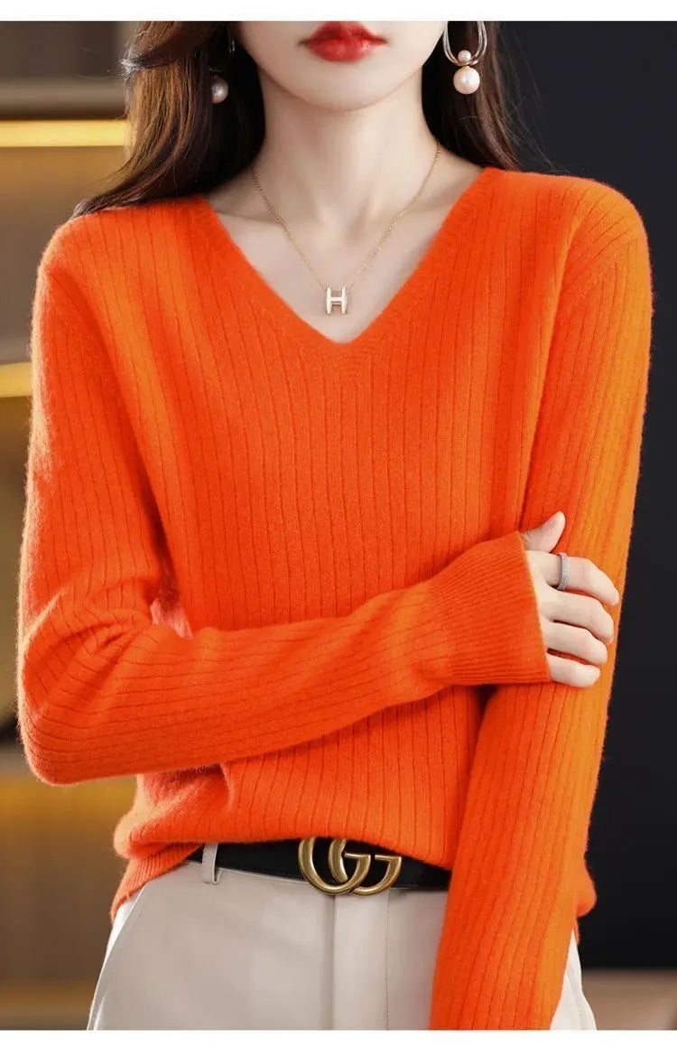 Classic V-Neck Knit Sweater