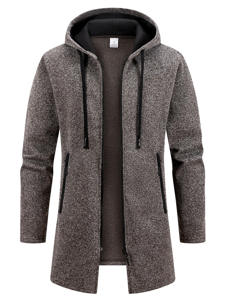 Men's Fleece-Lined Hooded Sweater Coat