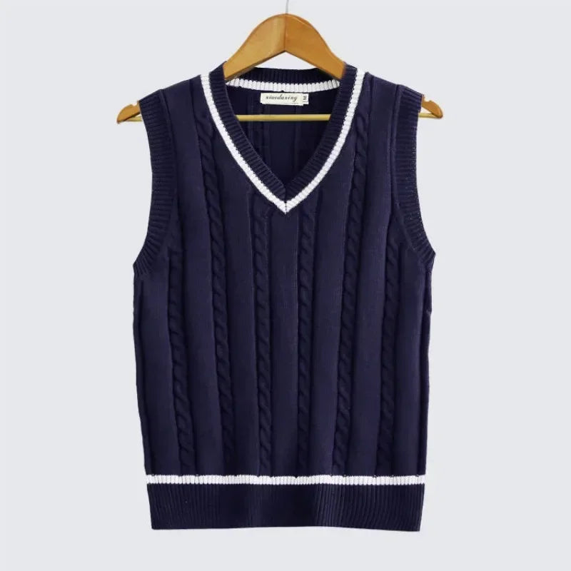 Men's Striped Knit Sweater Vest