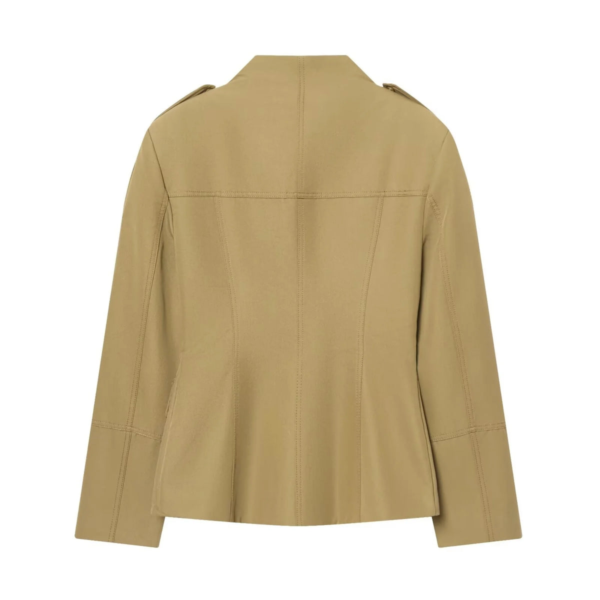 Stand-Collar Single-Breasted Jacket