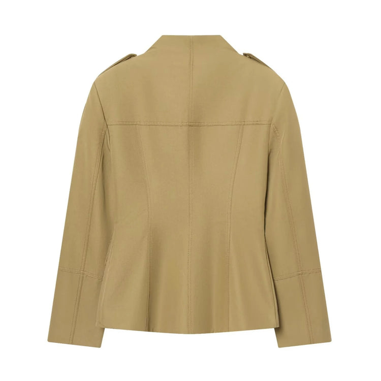 Stand-Collar Single-Breasted Jacket