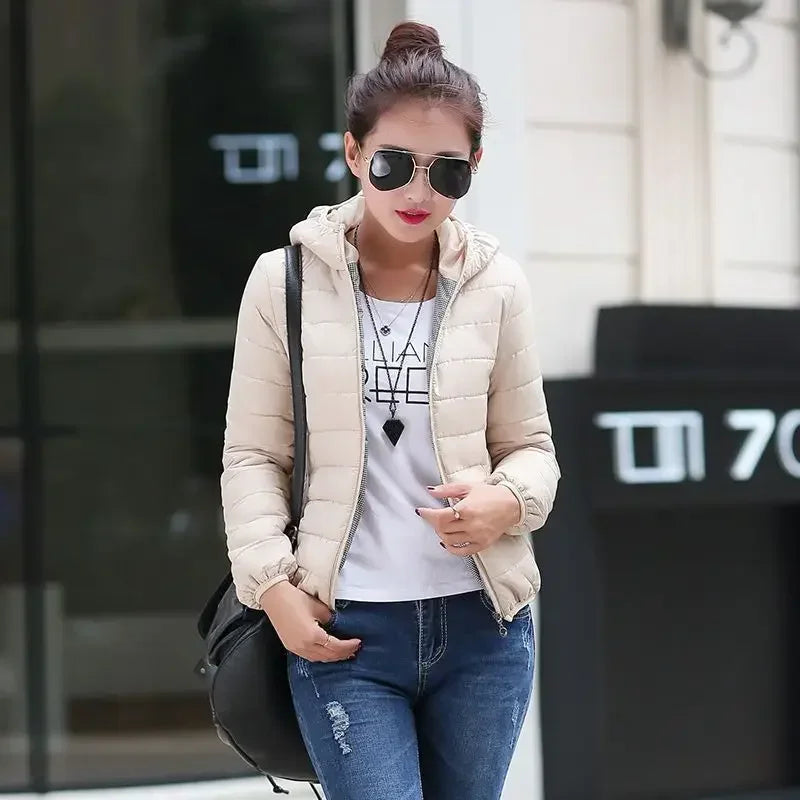Cropped Hooded Puffer Jacket