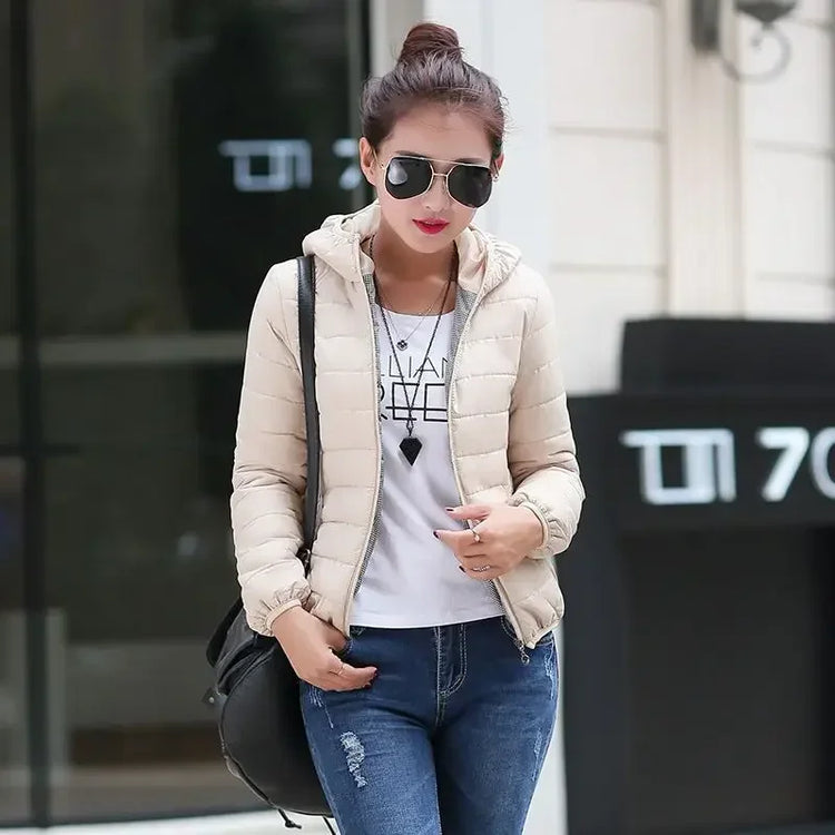 Cropped Hooded Puffer Jacket