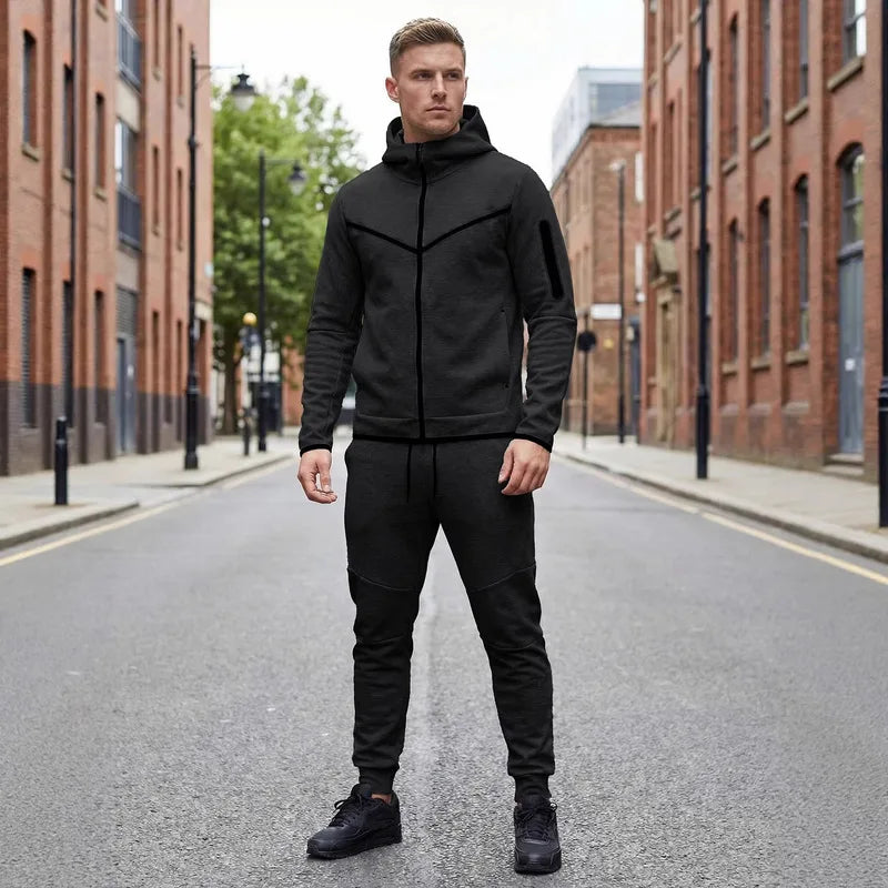 Men's Fleece-Lined Hoodie & Pants Set