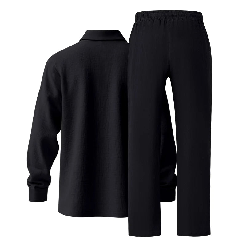 Men's Polo Shirt & Straight-Leg Pants Set