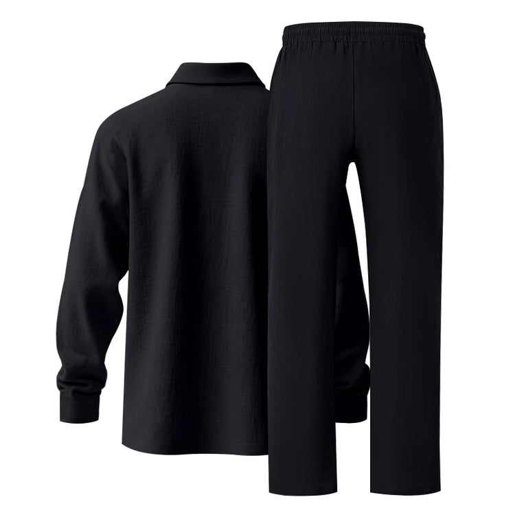 Men's Polo Shirt & Straight-Leg Pants Set