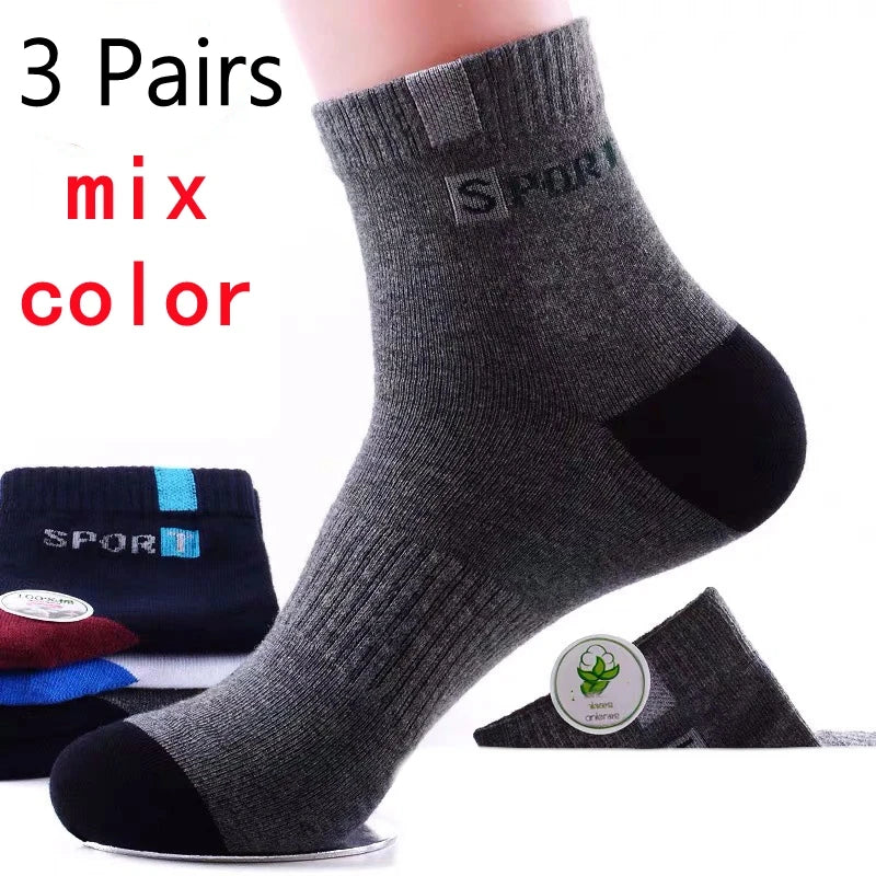 Men's Mid-Calf Sports Socks, 5 Pairs