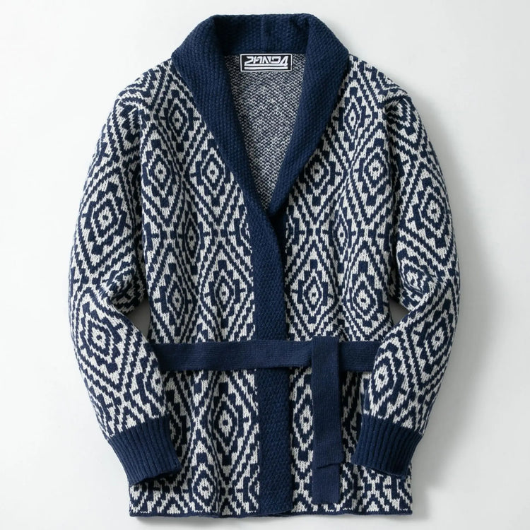 Men's Striped Jacquard Cardigan Sweater