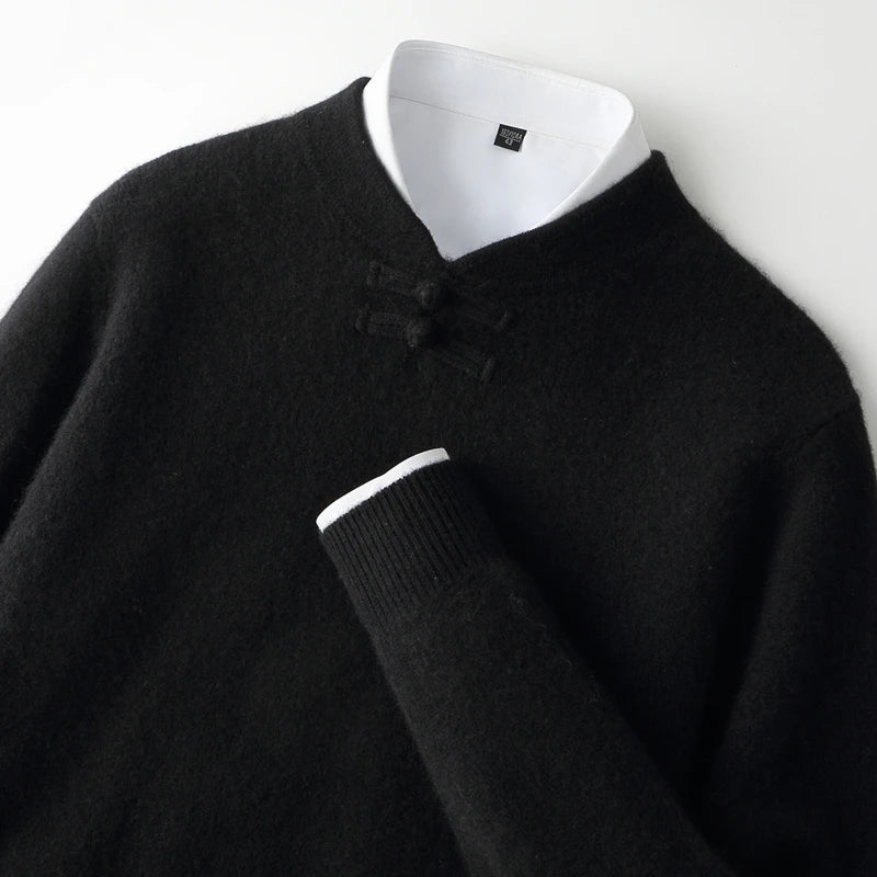 Men's Stand-Collar Button Sweater