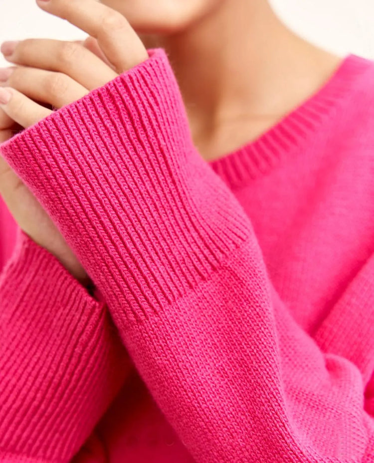 Oversized Crewneck Knit Sweater