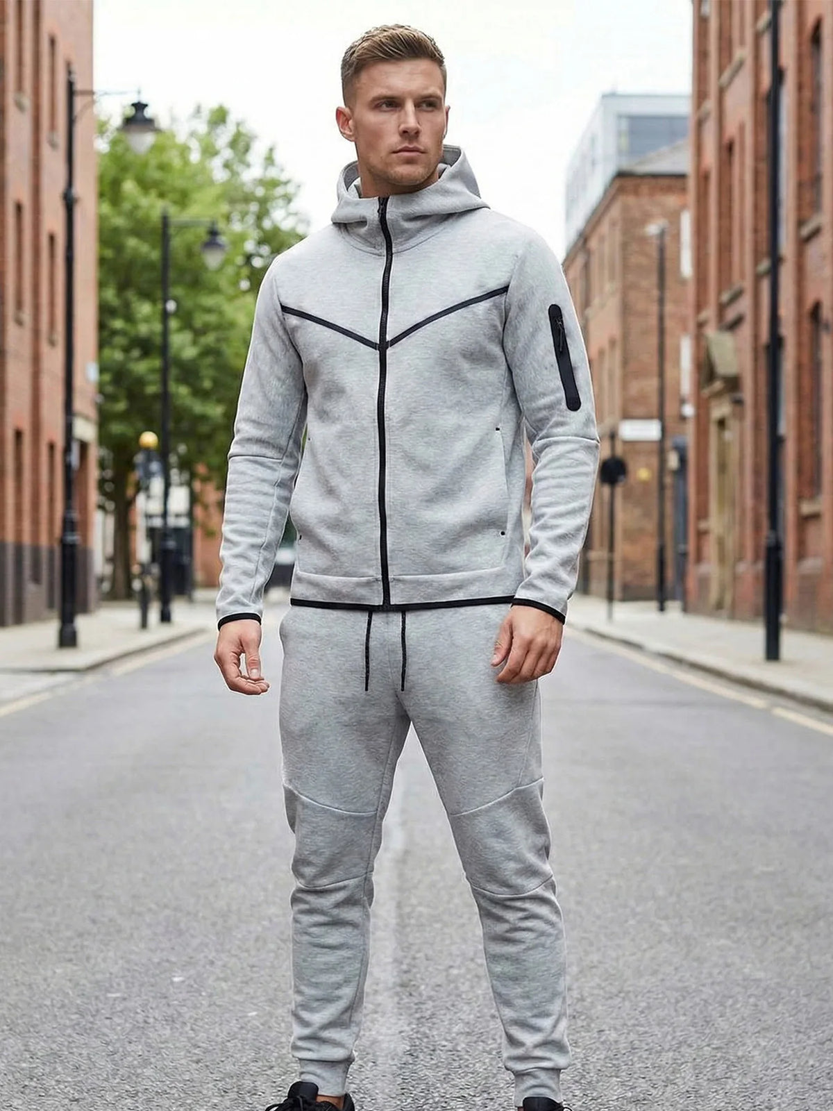 Men's Fleece-Lined Hoodie & Pants Set