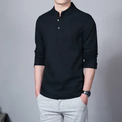 Men's Slim Stand-Collar Shirt