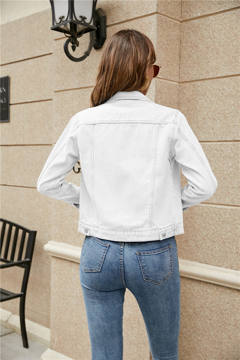 Slim Button-Front Denim Jacket