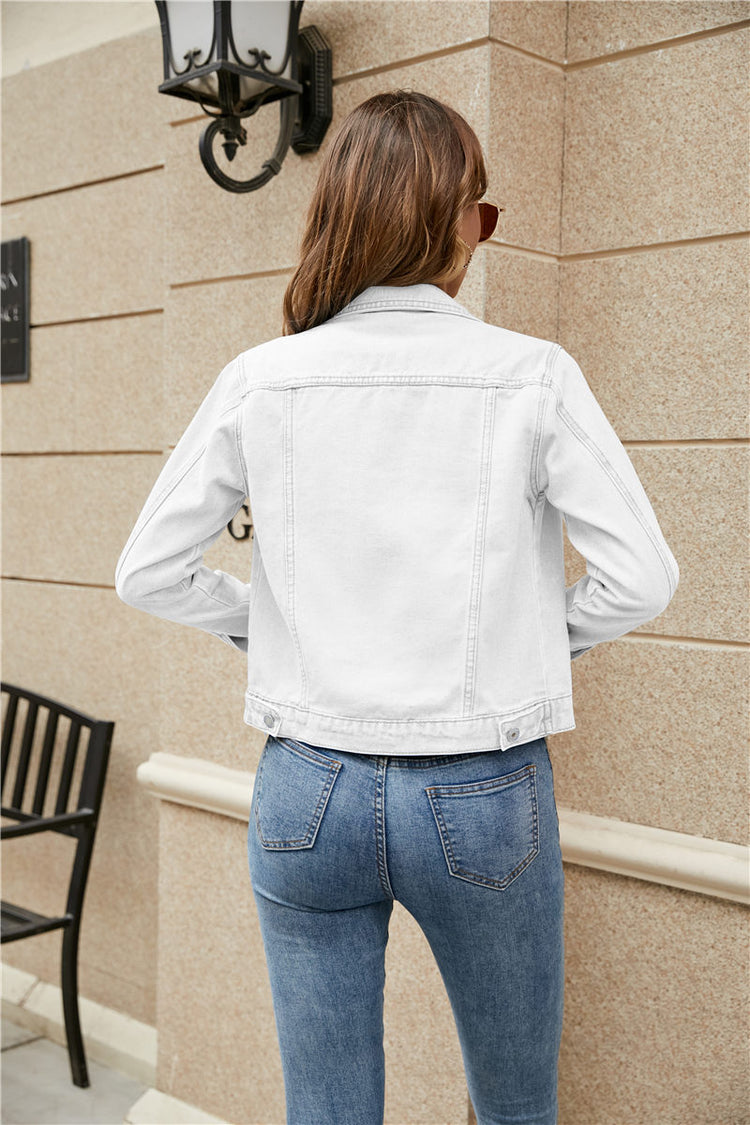 Slim Button-Front Denim Jacket